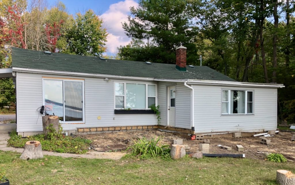 House with decks and trees removed