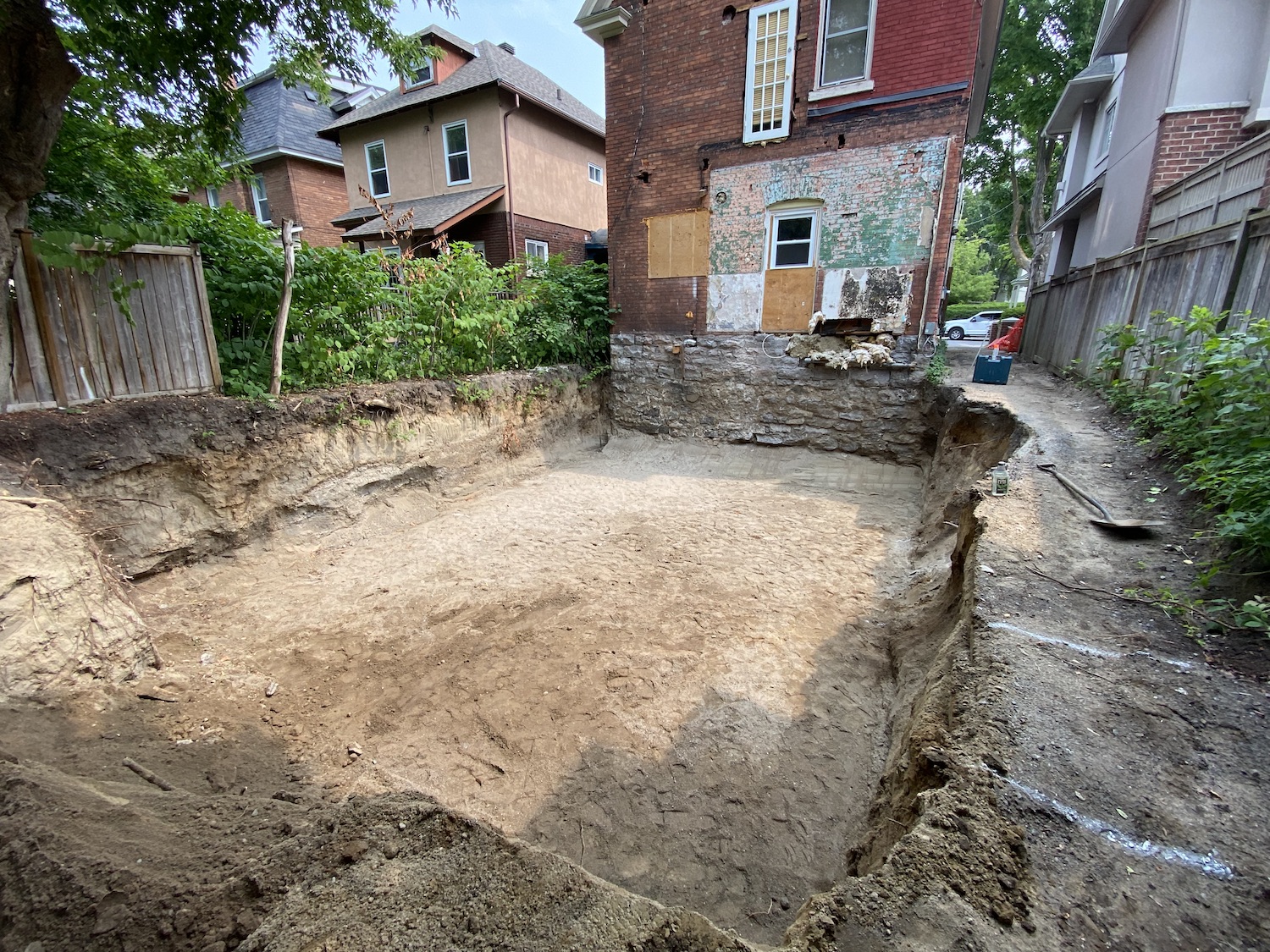 Foundation Digging for an Addition in The Glebe, Ottawa, Ontario ...