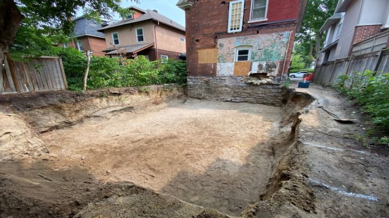 Foundation Digging for an Addition in The Glebe, Ottawa, Ontario